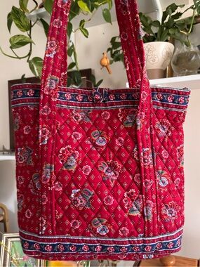 Vera Bradley Red Quilted Floral Tote